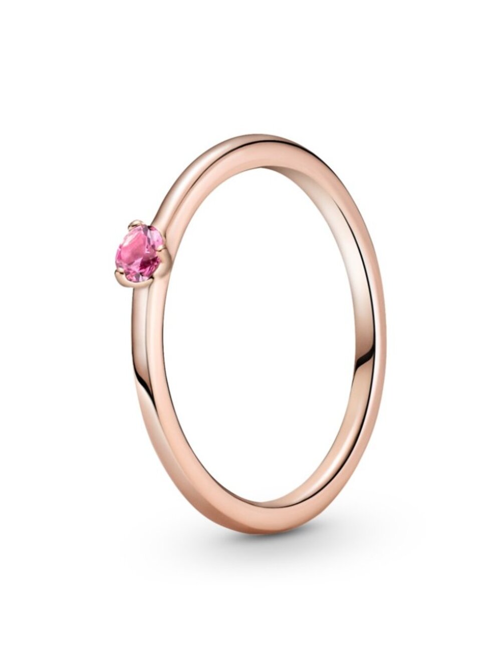 Rose gold plate pink solitaire Ring Sz 7.5